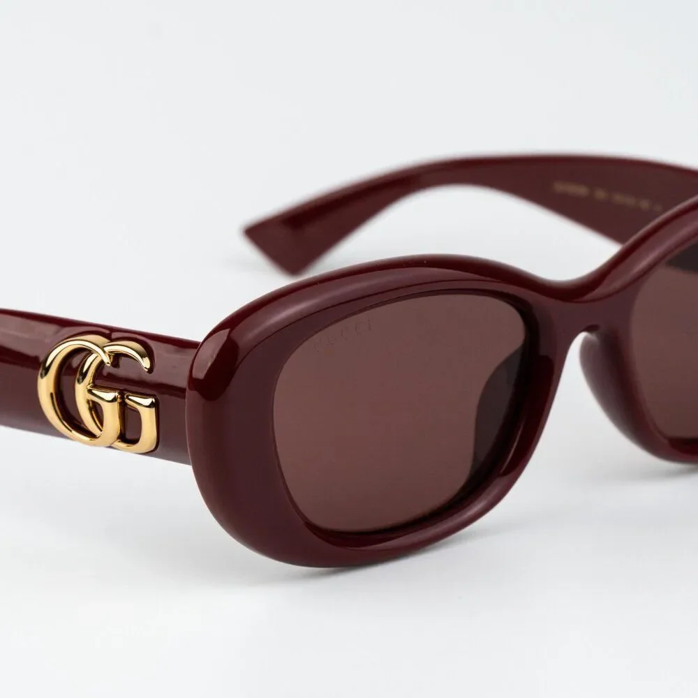 Gucci Women Sunglasses Burgundy Red Oval GG1829SK 003 NEW AUTHENTIC - Picture 5 of 11